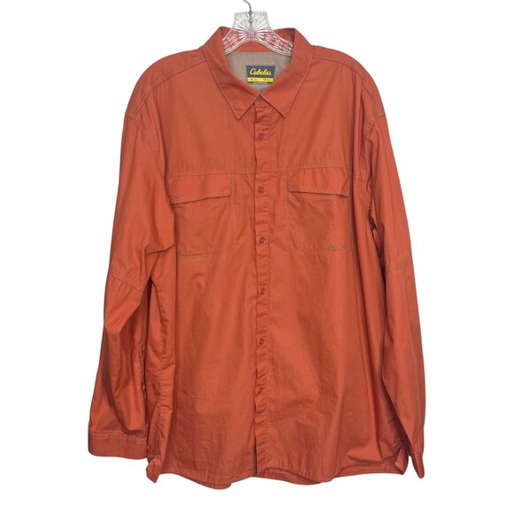 Cabela's Other - Cabelas Outdoor Fishing Shirt Mens XL Orange Trail Button Front Vented
